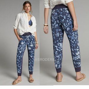 Anthropologie Blue Floral Joggers